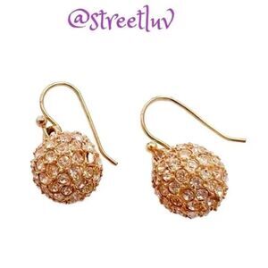 stella & dot ~ rose gold essential pave soiree ball ~ drop earrings